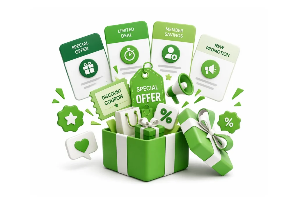 Deals and promotions